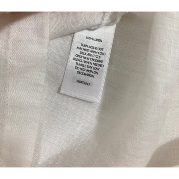 Womens Cynthia Rowley Linen Beaded Tunic Top White S - Picture 8 of 10